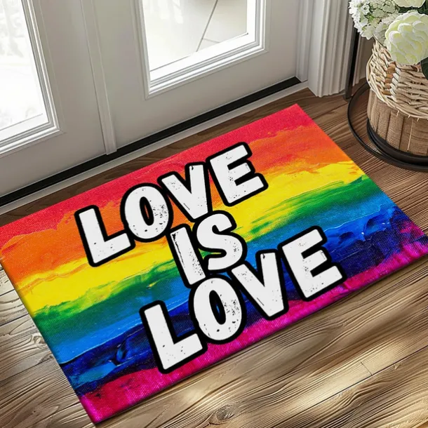 June Pride Month Gay Pride Month LGBTQ LGBT Rainbow Doormat Non-Slip Oil Proof Rug Indoor Outdoor Mat Bedroom Decor Bathroom Mat Entrance Rug