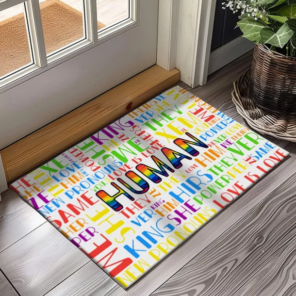June Pride Month Gay Pride Month LGBTQ LGBT Rainbow Doormat Non-Slip Oil Proof Rug Indoor Outdoor Mat Bedroom Decor Bathroom Mat Entrance Rug