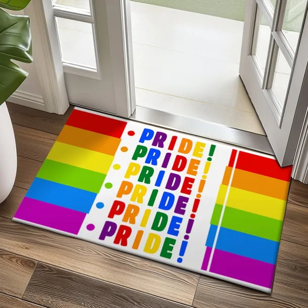 June Pride Month Gay Pride Month LGBTQ LGBT Rainbow Doormat Non-Slip Oil Proof Rug Indoor Outdoor Mat Bedroom Decor Bathroom Mat Entrance Rug