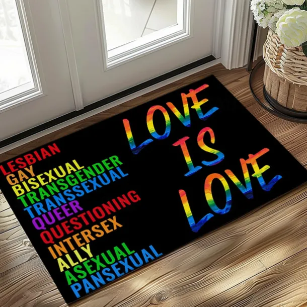 June Pride Month Gay Pride Month LGBTQ LGBT Rainbow Doormat Non-Slip Oil Proof Rug Indoor Outdoor Mat Bedroom Decor Bathroom Mat Entrance Rug