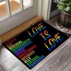 June Pride Month Gay Pride Month LGBTQ LGBT Rainbow Doormat Non-Slip Oil Proof Rug Indoor Outdoor Mat Bedroom Decor Bathroom Mat Entrance Rug