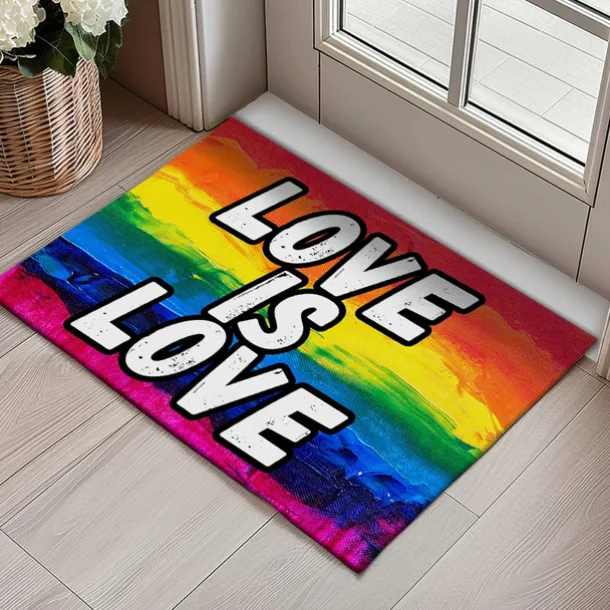 June Pride Month Gay Pride Month LGBTQ LGBT Rainbow Doormat Non-Slip Oil Proof Rug Indoor Outdoor Mat Bedroom Decor Bathroom Mat Entrance Rug