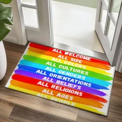 June Pride Month Gay Pride Month LGBTQ LGBT Rainbow Doormat Non-Slip Oil Proof Rug Indoor Outdoor Mat Bedroom Decor Bathroom Mat Entrance Rug