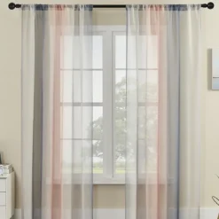 June Pride Month LGBT Rainbow Semi Sheer Curtain Teenage Girls Bedroom Curtains Set Window Panel Voiles Drape for Girls Room/Kids Room/Nursery/Living Room 1 Panel