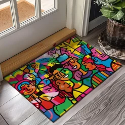 June Pride Month Rainbow Pride Month LGBTQ LGBT Abstract Art Doormat Kitchen Mat Floor Mat Non-Slip Area Rug Oil Proof Rug Indoor Outdoor Mat Bedroom Decor Bathroom Mat Entrance Entreyway Rug