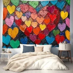 June Pride Month Rainbow Painting Hanging Tapestry Wall Art Large Tapestry Mural Decor Photograph Backdrop Blanket Curtain Home Bedroom Living Room Decoration