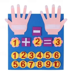 Kid Felt Finger Numbers Math Toys, Children Counting Early Learning Educational Board, For Toddler Teaching Aid Gift For Kids, Back to School Supplies