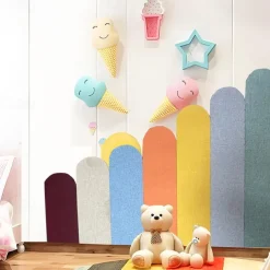 Kids Wall Fence Stickers, 5 Pcs Self-Adhesive Anti-Collision Wall Skirt, Kindergarten Decoration, Corridor, Living Room, Insulation Protector for Children's Room