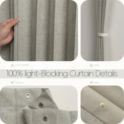 Kitchen Curtains Doorways Pleated Folding Curtain with Hooks Waterproof Fabric Doors Curtain for Closet and Room Divider 1 Panel