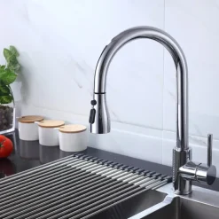 Kitchen Faucet - Single Handle One Hole Chrome / Nickel Brushed / Electroplated Pull-out / Pull-down / Standard Spout Centerset Modern Contemporary Kitchen Taps
