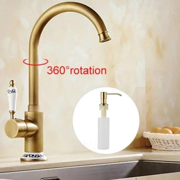 Kitchen Faucet - Single Handle One Hole Electroplated Pull-Out / Pull-Down Centerset Retro Vintage Kitchen Taps