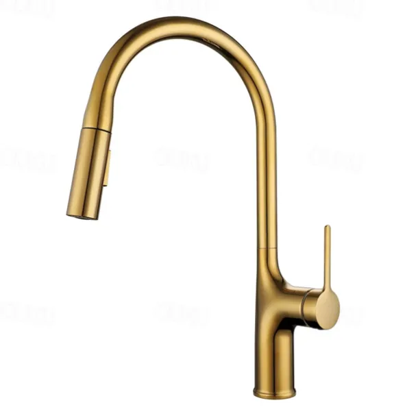 Kitchen faucet - Single Handle One Hole Electroplated / Painted Finishes Pull-out / Pull-down / Standard Spout / Tall / High Arc Centerset Modern Contemporary Kitchen Taps
