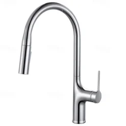 Kitchen faucet - Single Handle One Hole Electroplated / Painted Finishes Pull-out / Pull-down / Standard Spout / Tall / High Arc Centerset Modern Contemporary Kitchen Taps