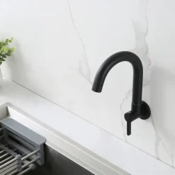 Kitchen faucet - Single Handle One Hole Chrome / Nickel Brushed / Painted Finishes Bar /Prep Wall Mounted Contemporary Kitchen Taps for Cold or Hot Water Only