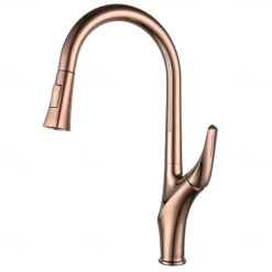 Kitchen faucet - Single Handle One Hole Chrome / Nickel Brushed / Electroplated Pull-out / Pull-down / Standard Spout / Tall / High Arc Centerset Modern Contemporary Kitchen Taps