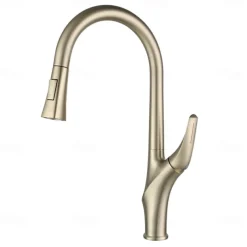 Kitchen faucet - Single Handle One Hole Chrome / Nickel Brushed / Electroplated Pull-out / Pull-down / Standard Spout / Tall / High Arc Centerset Modern Contemporary Kitchen Taps
