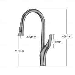 Kitchen faucet - Single Handle One Hole Chrome / Nickel Brushed / Electroplated Pull-out / Pull-down / Standard Spout / Tall / High Arc Centerset Modern Contemporary Kitchen Taps