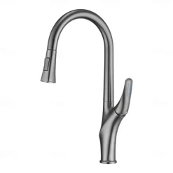 Kitchen faucet - Single Handle One Hole Chrome / Nickel Brushed / Electroplated Pull-out / Pull-down / Standard Spout / Tall / High Arc Centerset Modern Contemporary Kitchen Taps