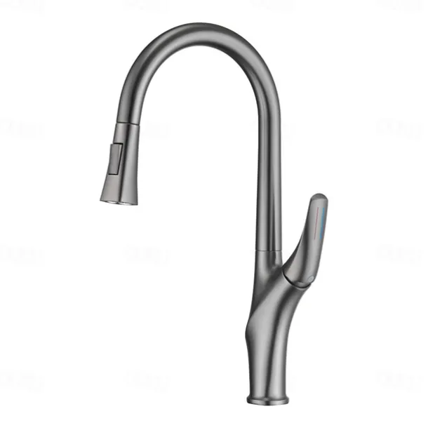 Kitchen faucet - Single Handle One Hole Chrome / Nickel Brushed / Electroplated Pull-out / Pull-down / Standard Spout / Tall / High Arc Centerset Modern Contemporary Kitchen Taps