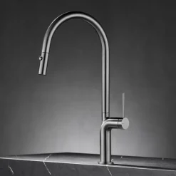 Kitchen faucet - Single Handle One Hole Chrome / Nickel Brushed / Electroplated Pull-out / Pull-down / Standard Spout / Tall / High Arc Centerset Modern Contemporary Kitchen Taps