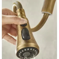 Kitchen faucet - Single Handle One Hole Electroplated Pull-out / Pull-down Centerset Retro Vintage Kitchen Taps