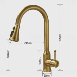 Kitchen faucet - Single Handle One Hole Electroplated Pull-out / Pull-down Centerset Retro Vintage Kitchen Taps