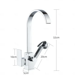 Kitchen Faucet - Single Handle Two Holes Electroplated Pull-Out / &Shy;Pull-Down / Standard Spout / Tall / &Shy;High Arc Centerset Contemporary Kitchen Taps