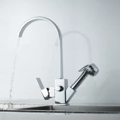 Kitchen Faucet - Single Handle Two Holes Electroplated Pull-Out / &Shy;Pull-Down / Standard Spout / Tall / &Shy;High Arc Centerset Contemporary Kitchen Taps