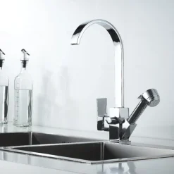 Kitchen Faucet - Single Handle Two Holes Electroplated Pull-Out / &Shy;Pull-Down / Standard Spout / Tall / &Shy;High Arc Centerset Contemporary Kitchen Taps