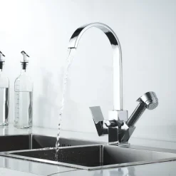 Kitchen Faucet - Single Handle Two Holes Electroplated Pull-Out / &Shy;Pull-Down / Standard Spout / Tall / &Shy;High Arc Centerset Contemporary Kitchen Taps