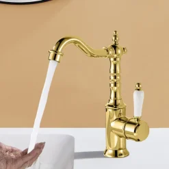 Kitchen faucet - Single Handle One Hole Electroplated Standard Spout Centerset Retro Vintage / Minimalist Kitchen Taps