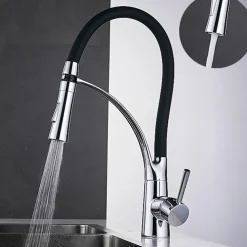 Kitchen faucet - Single Handle One Hole Electroplated Pull-out / Pull-down Vessel