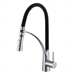 Kitchen faucet - Single Handle One Hole Electroplated Pull-out / ­Pull-down Vessel