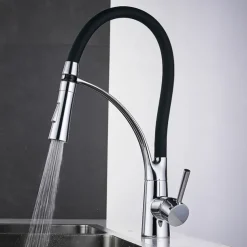 Kitchen faucet - Single Handle One Hole Electroplated Pull-out / Pull-down Vessel