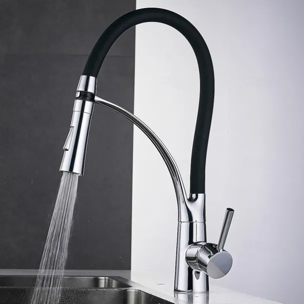 Kitchen faucet - Single Handle One Hole Electroplated Pull-out / Pull-down Vessel