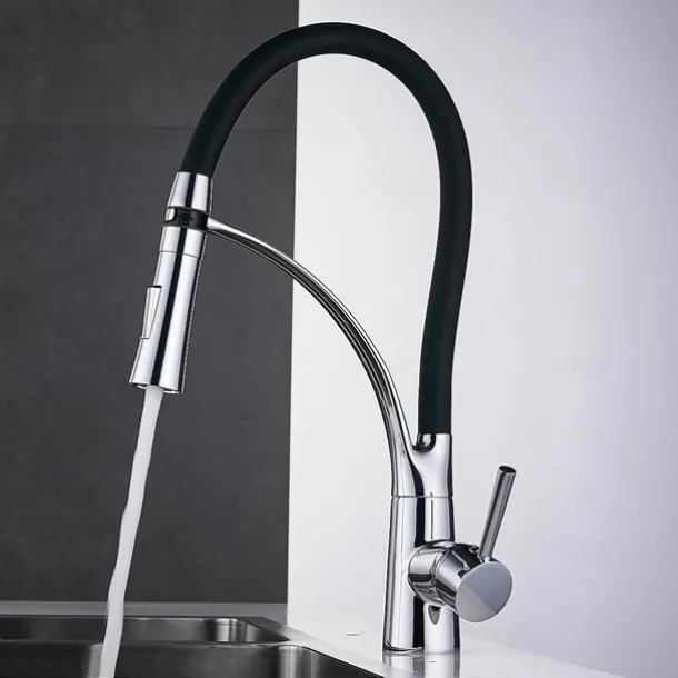 Kitchen faucet - Single Handle One Hole Electroplated Pull-out / Pull-down Vessel