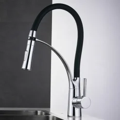 Kitchen faucet - Single Handle One Hole Electroplated Pull-out / Pull-down Vessel