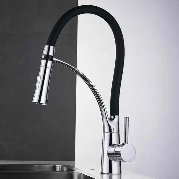 Kitchen faucet - Single Handle One Hole Electroplated Pull-out / Pull-down Vessel