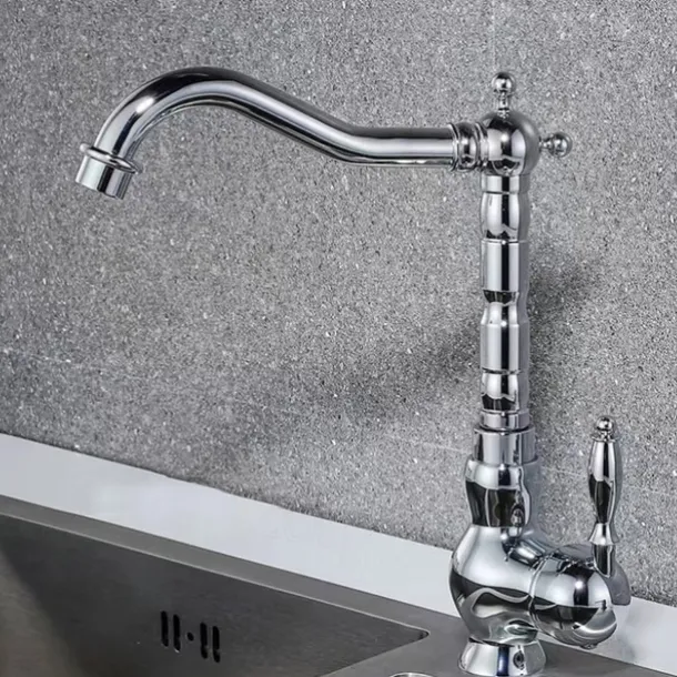 Kitchen faucet - Single Handle One Hole Electroplated Pull-out / Pull-down Centerset Retro Vintage Kitchen Taps