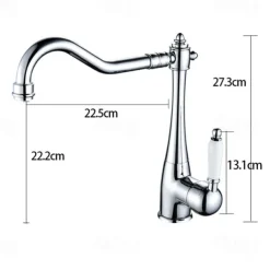 Kitchen faucet - Single Handle One Hole Nickel Brushed Standard Spout Centerset Antique Kitchen Taps