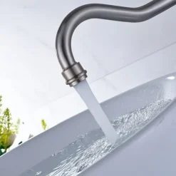 Kitchen faucet - Single Handle One Hole Nickel Brushed Standard Spout Centerset Antique Kitchen Taps