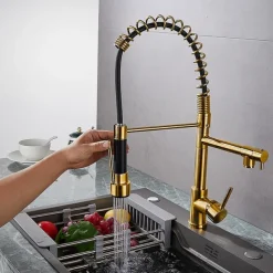 Kitchen faucet - Single Handle One Hole Electroplated Pull-out / Pull-down Deck Mounted Modern Contemporary Kitchen Taps
