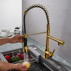 Kitchen faucet - Single Handle One Hole Electroplated Pull-out / Pull-down Deck Mounted Modern Contemporary Kitchen Taps