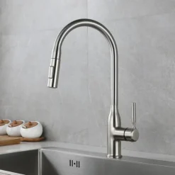 Kitchen faucet - Single Handle One Hole Nickel Brushed / Electroplated / Painted Finishes Pull-out / Pull-down / Standard Spout / Tall / High Arc Centerset Modern Contemporary Kitchen Taps