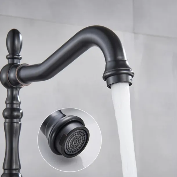 Kitchen faucet - Single Handle One Hole Oil-rubbed Bronze Standard Spout Centerset Antique Kitchen Taps with Soap Dispensor