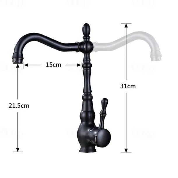 Kitchen faucet - Single Handle One Hole Oil-rubbed Bronze Standard Spout Centerset Antique Kitchen Taps with Soap Dispensor