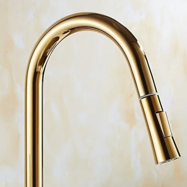 Kitchen Faucet - Single Handle One Hole Electroplated Pull-Out / Pull-Down / Tall / High Arc Free Standing Ordinary Kitchen Taps