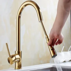 Kitchen Faucet - Single Handle One Hole Electroplated Pull-Out / Pull-Down / Tall / High Arc Free Standing Ordinary Kitchen Taps