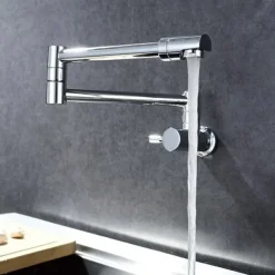 Kitchen faucet - Single Handle One Hole Chrome Pot Filler Wall Mounted Contemporary Kitchen Taps