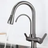 Kitchen faucet - Two Handles One Hole Electroplated / Painted Finishes Pull-out / Pull-down / Tall / High Arc / Purified water Centerset Modern Contemporary Kitchen Taps